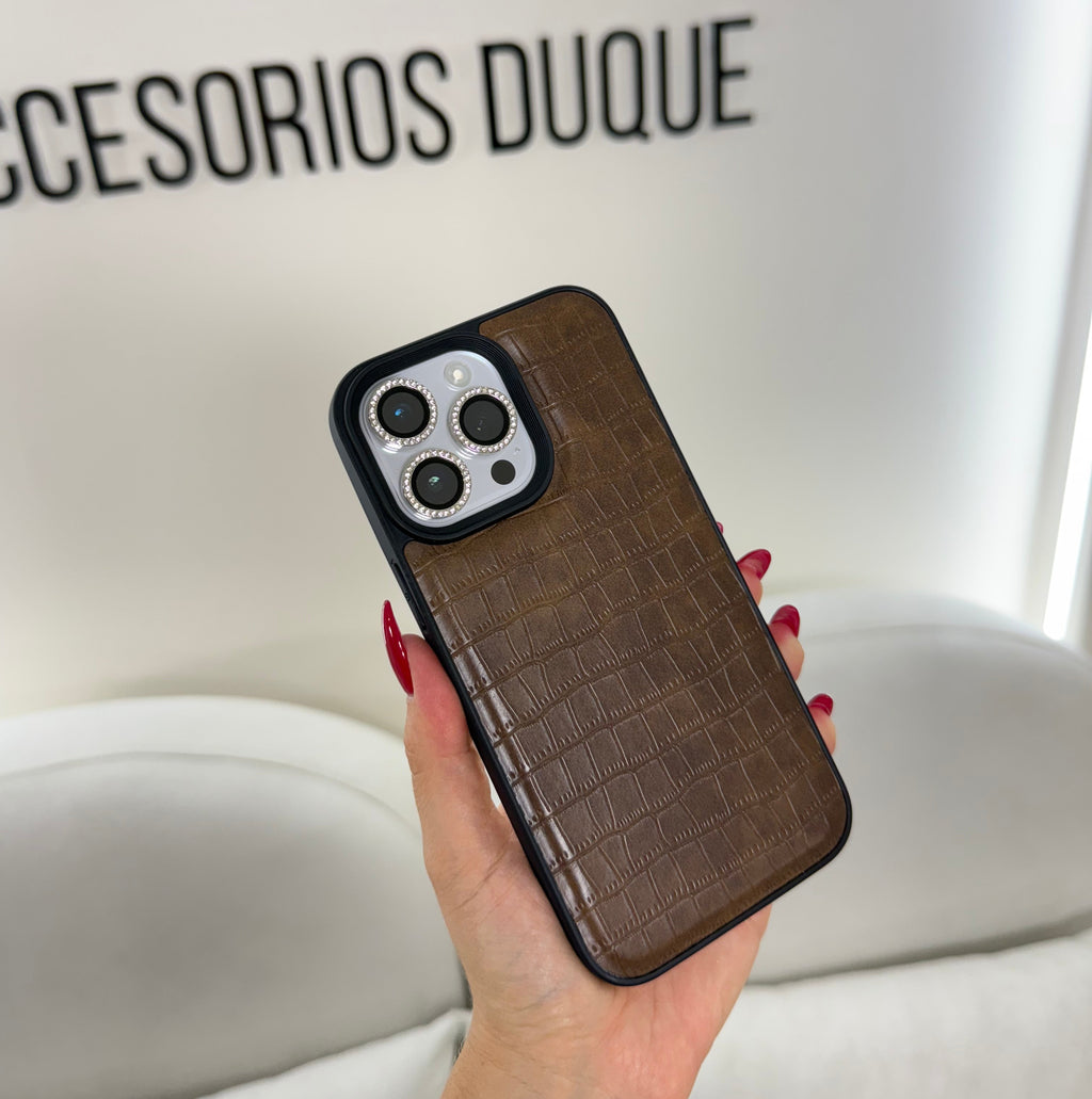 CASE IPHONE 15 PRO MAX COCODRILO CAFE
