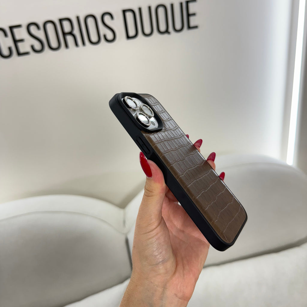 CASE IPHONE 14 PRO COCODRILO CAFE