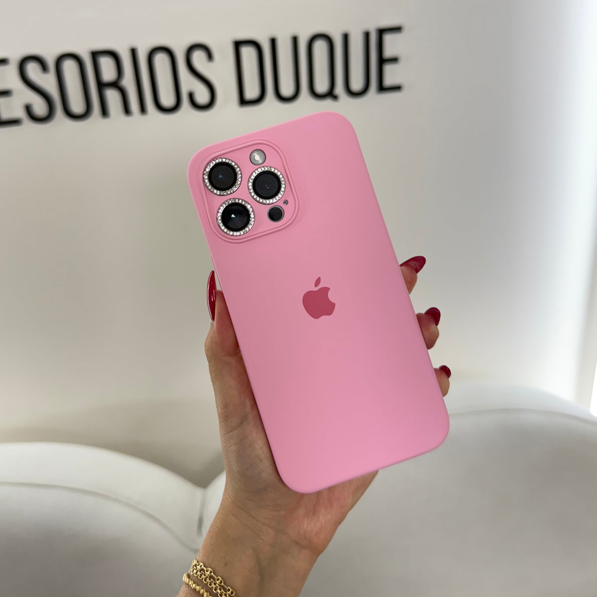 CASE IPHONE 12 -12 PRO SILICONE ROSADO