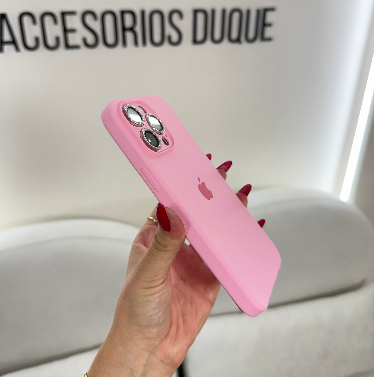CASE IPHONE 12 -12 PRO SILICONE ROSADO
