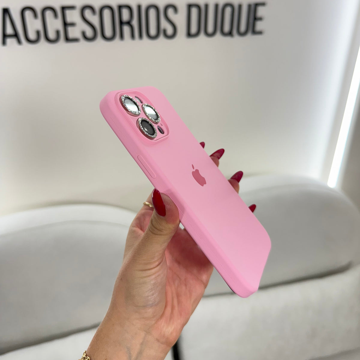 CASE IPHONE 14 PRO MAX SILICONA ROSADA