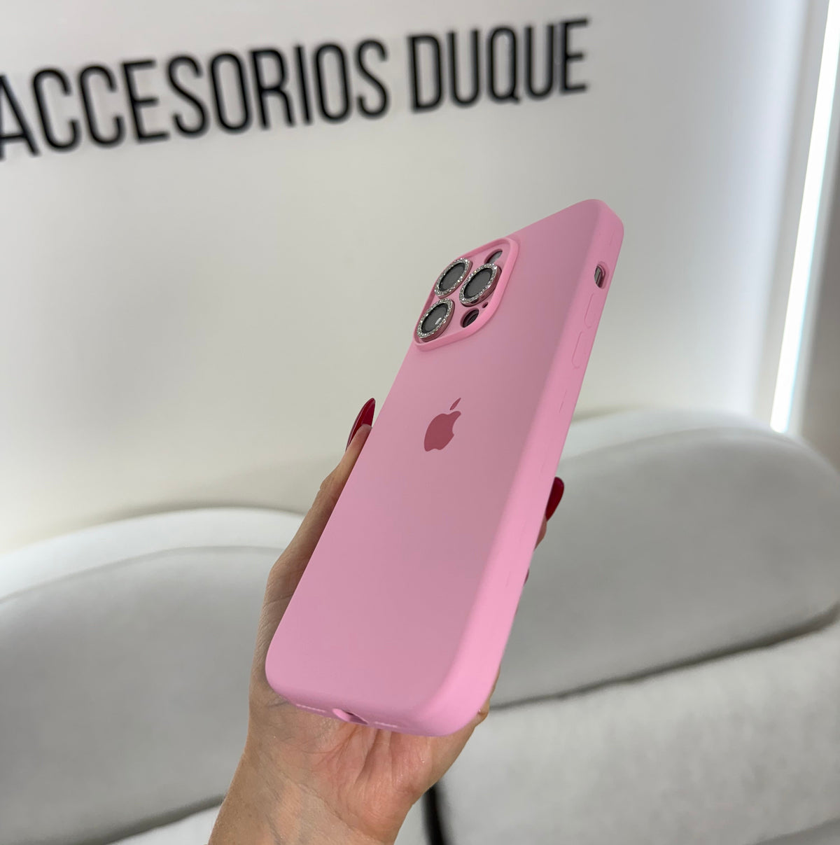 CASE IPHONE 16 PRO SILICONA ROSADO