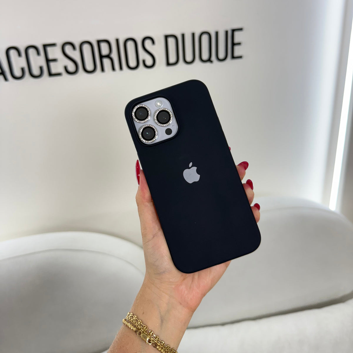 CASE IPHONE 13 PRO MAX SILICONA NEGRA