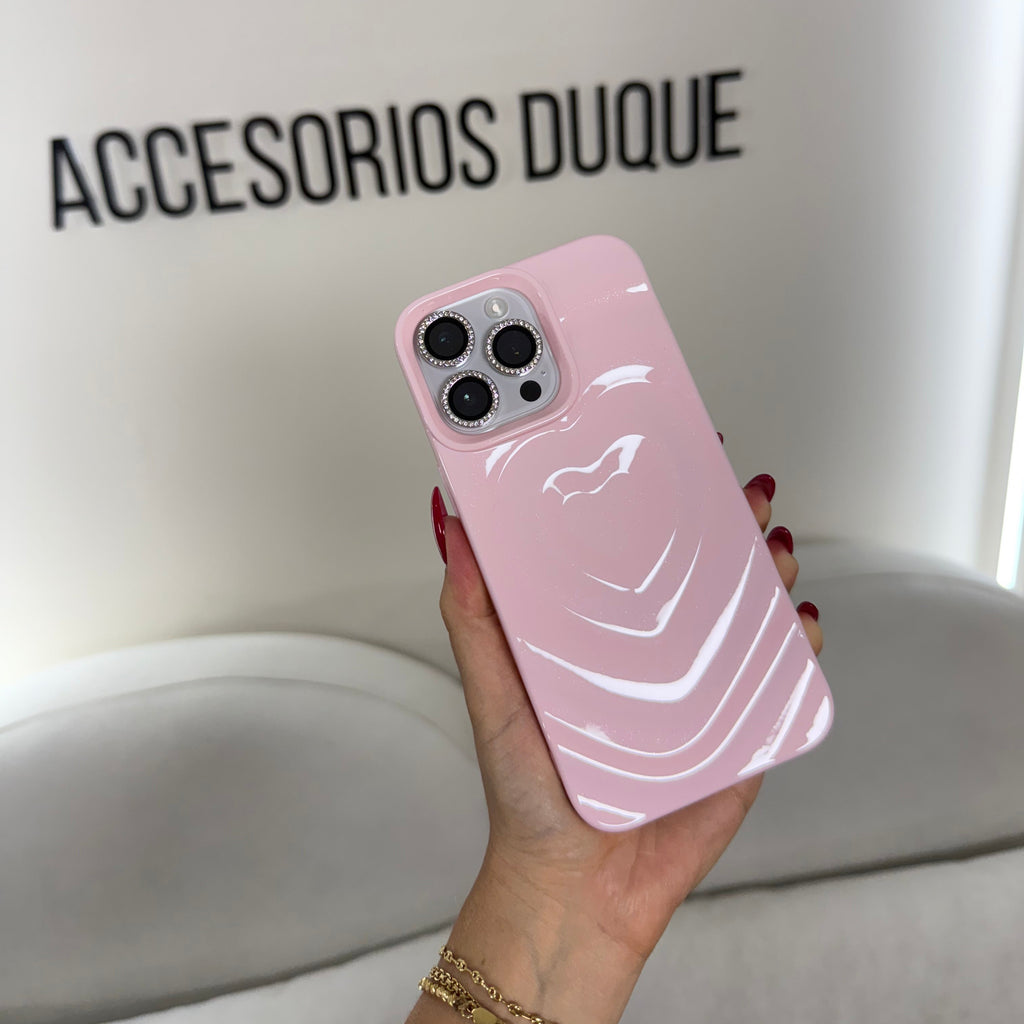 CASE IPHONE 15 PRO LOVE 3D ROSADO