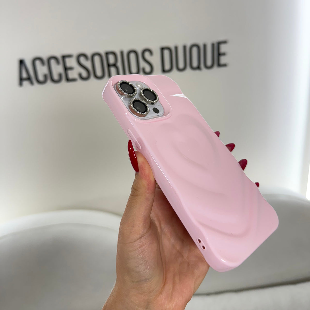 CASE IPHONE 14 PRO LOVE 3D ROSADO
