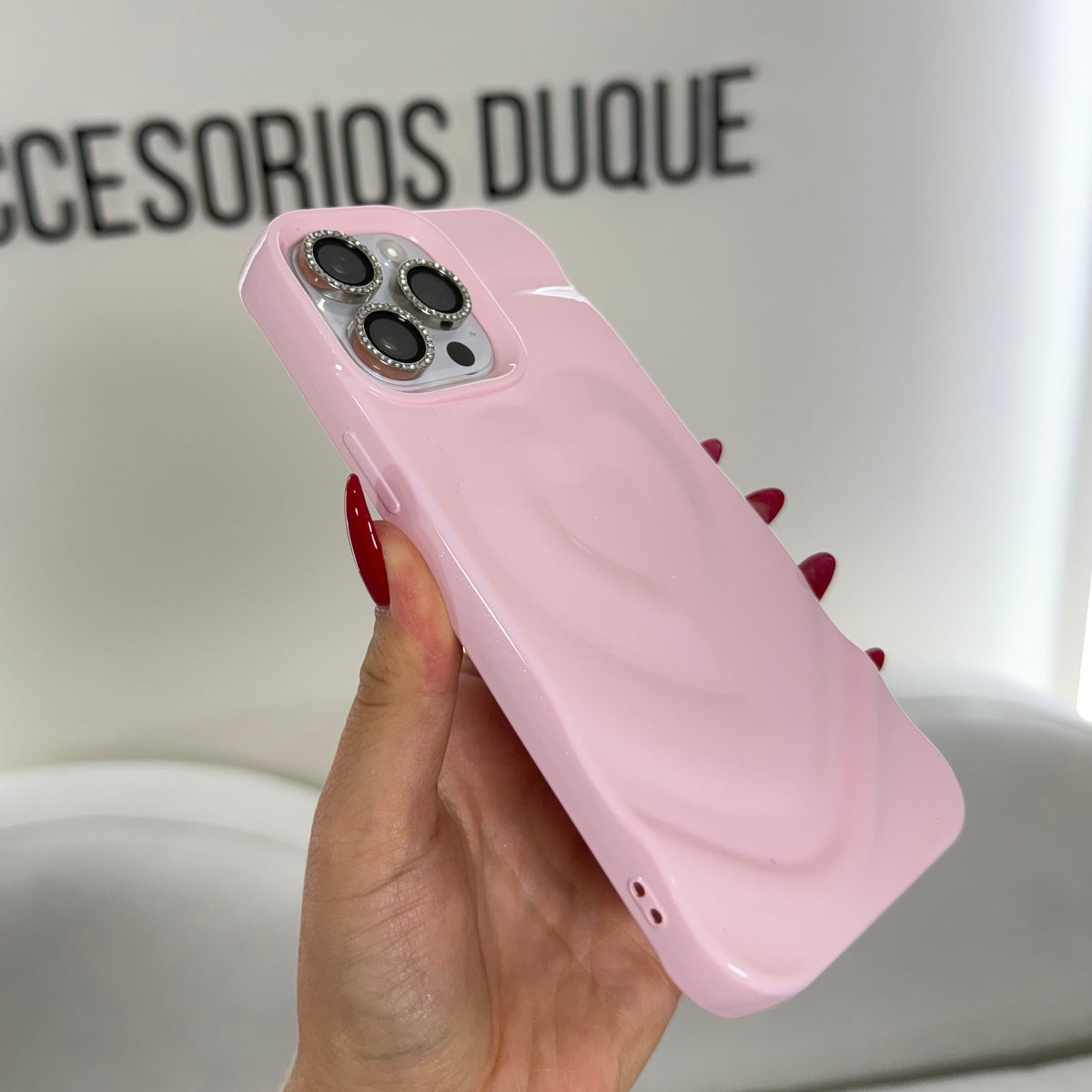 CASE IPHONE 13 PRO LOVE 3D ROSADO