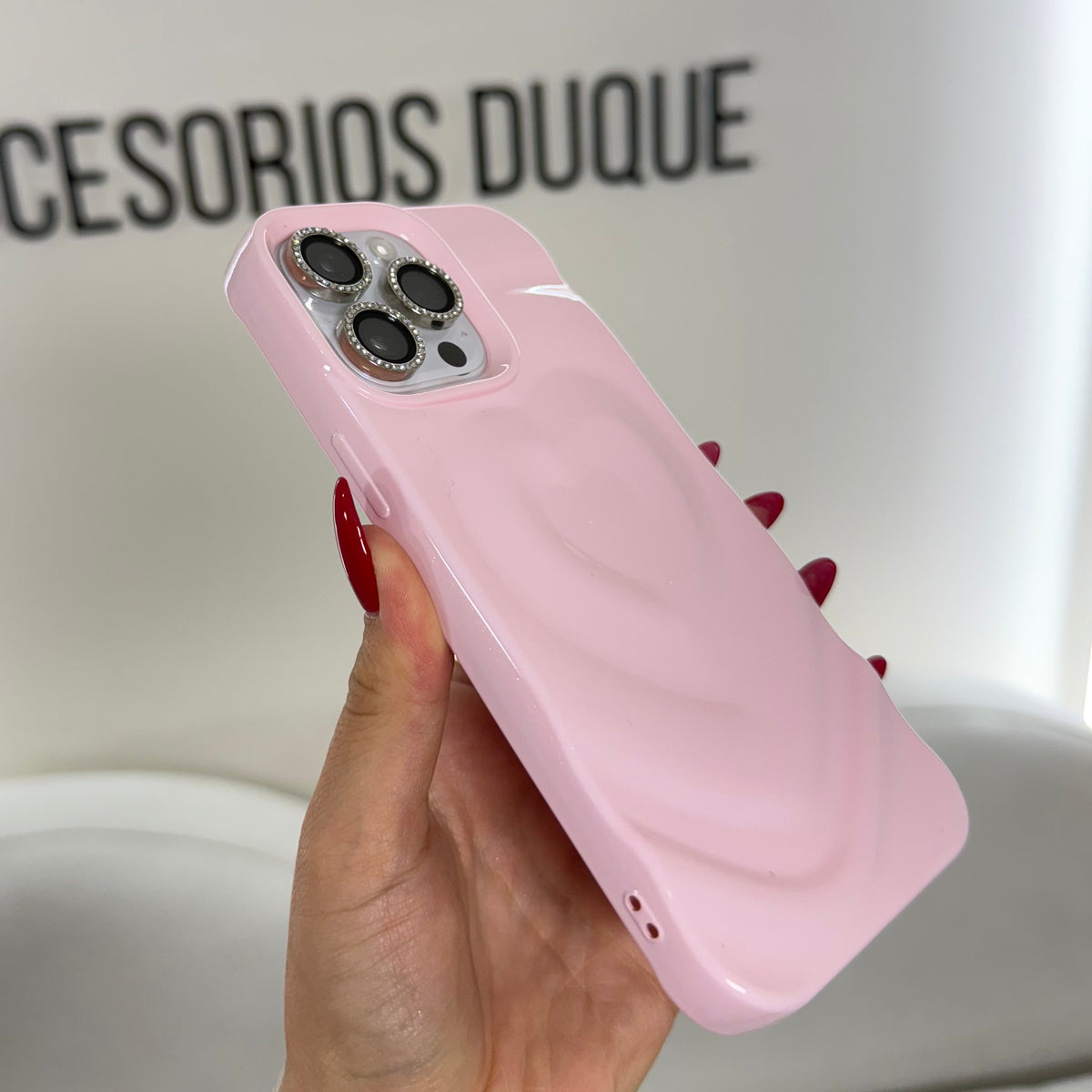 CASE IPHONE 13 PRO MAX LOVE 3D ROSADO