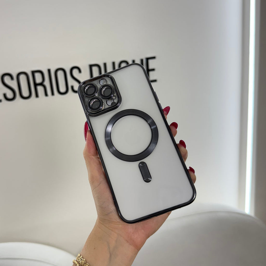 CASE IPHONE 11 PRO MAX BORDE METALIZADO MAGSAFE NEGRO
