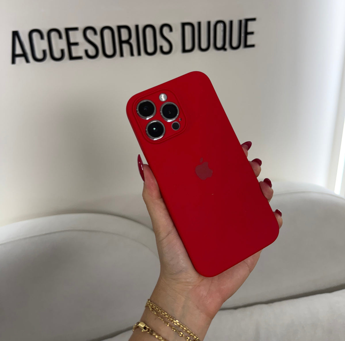 CASE IPHONE 14 PRO MAX SILICONA ROJO