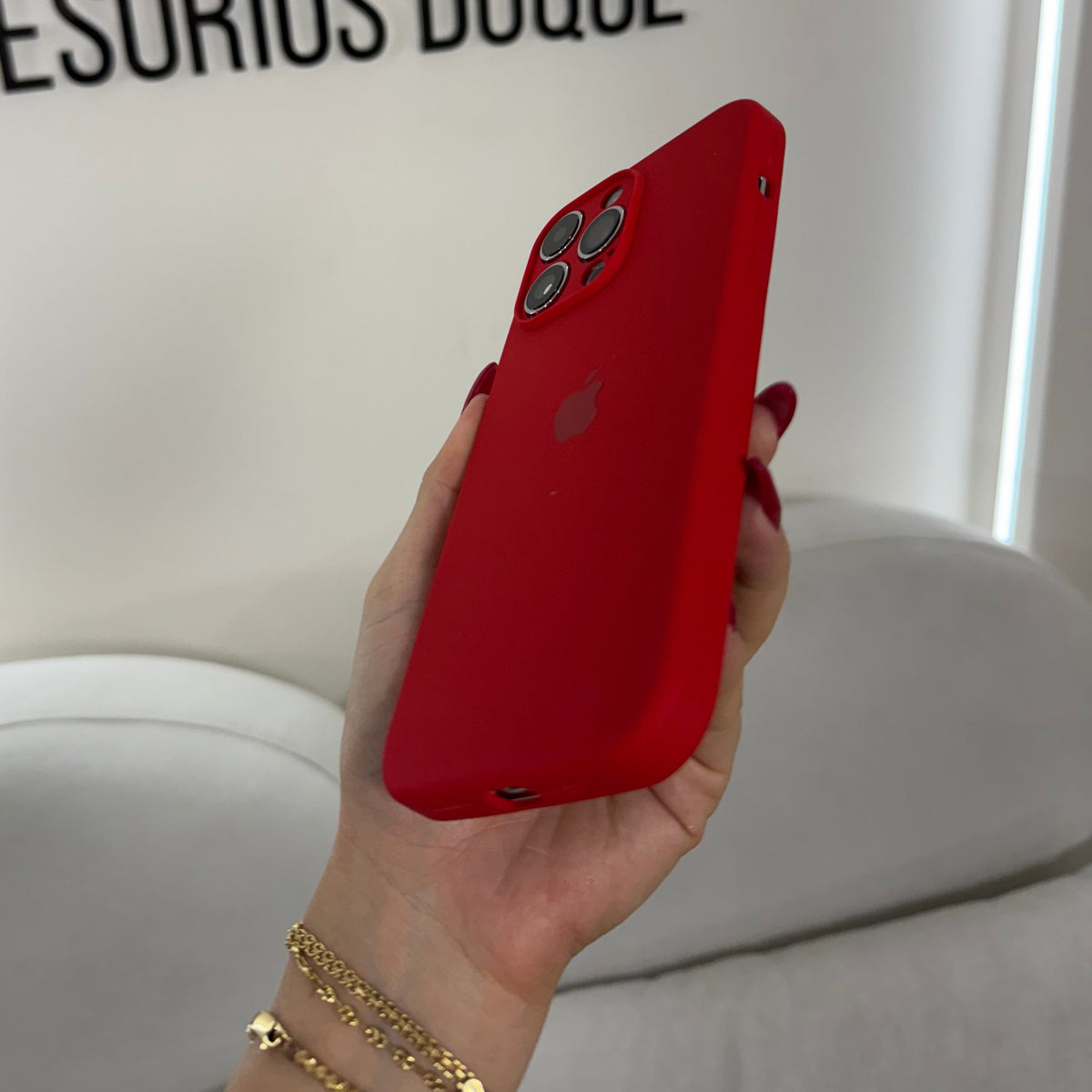 CASE IPHONE 13 PRO SILICONA ROJO