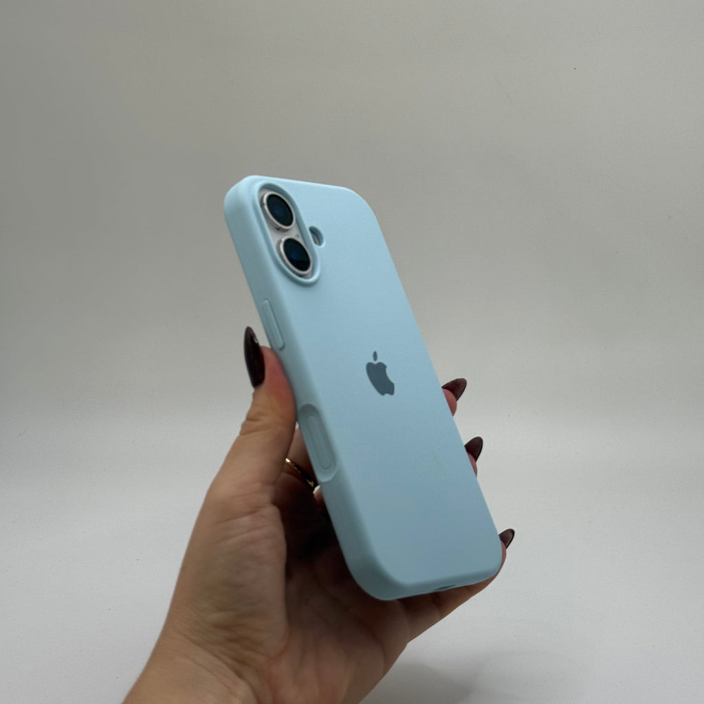 CASE IPHONE 17 SILICONA CELESTE