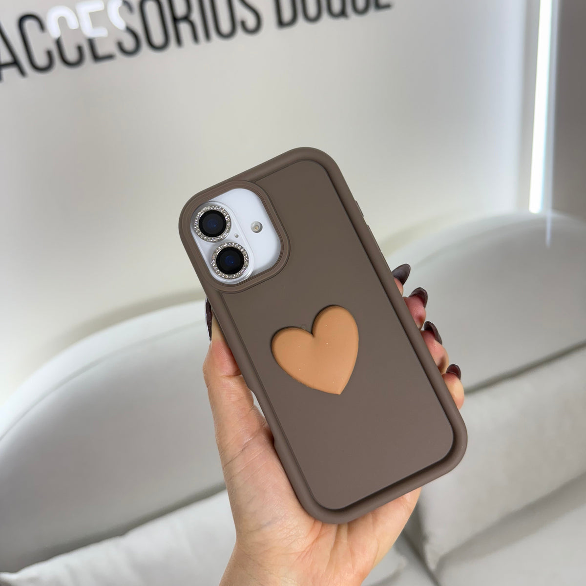 CASE IPHONE 16 PLUS COFFE HEART
