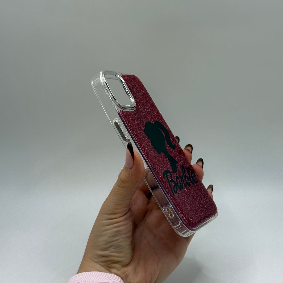CASE IPHONE 13-14 BARBIE LOGO NEGRO