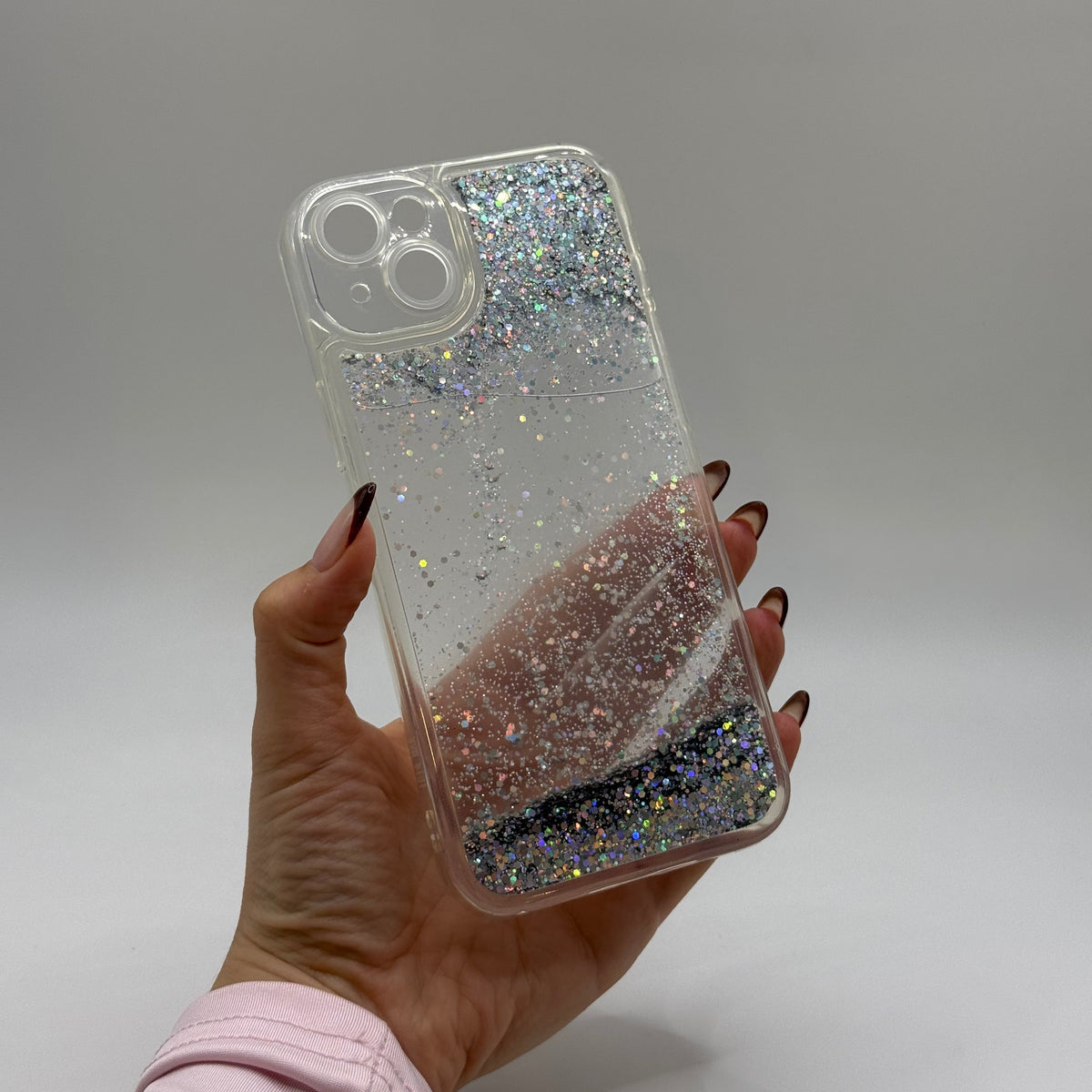 CASE IPHONE 14 PLUS PECERA PLATEADO