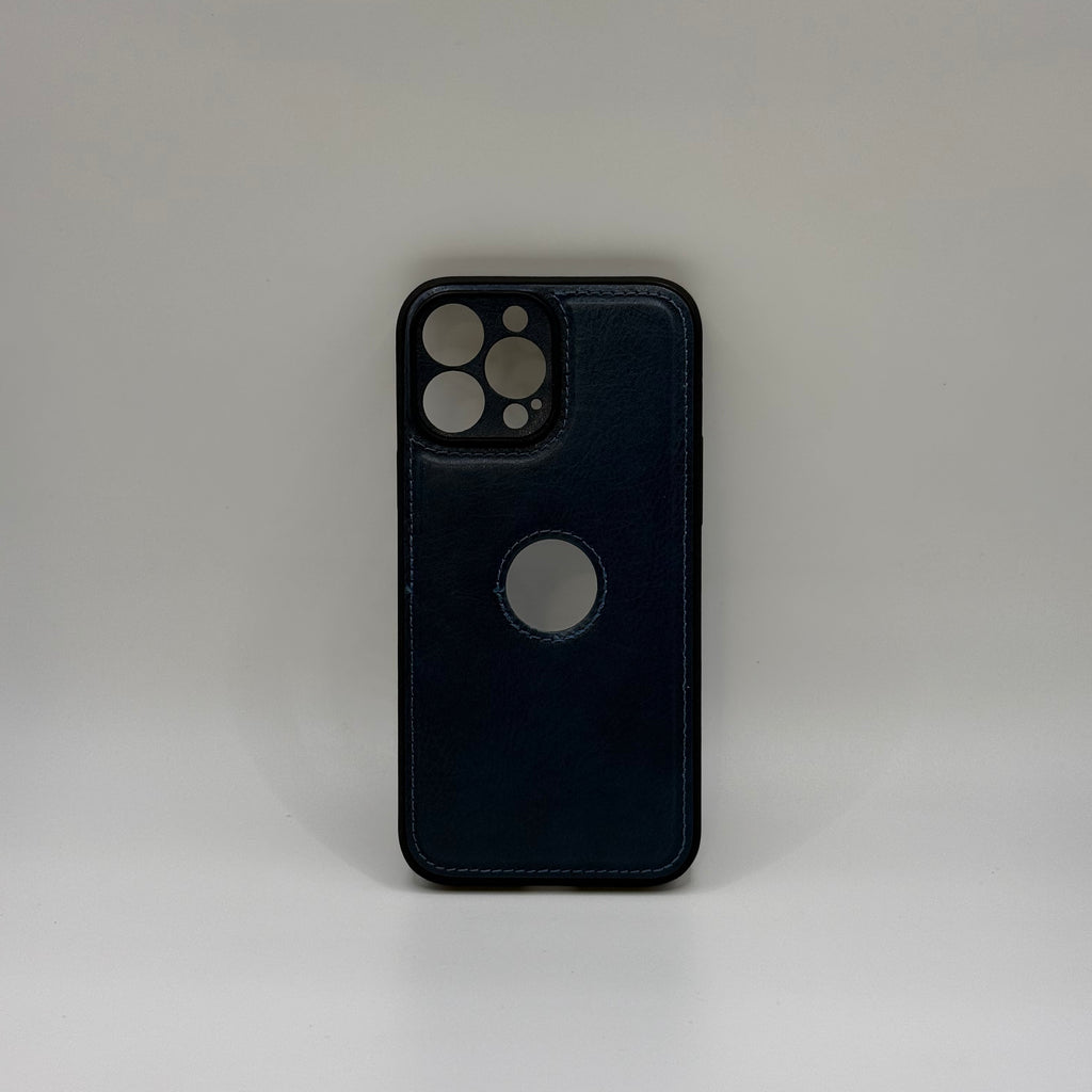 CASE IPHONE 13 PRO MAX TIPO CUERO AZUL