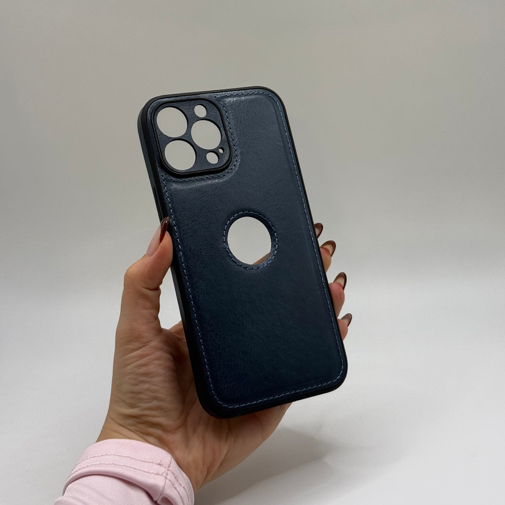 CASE IPHONE 12 PRO MAX TIPO CUERO AZUL