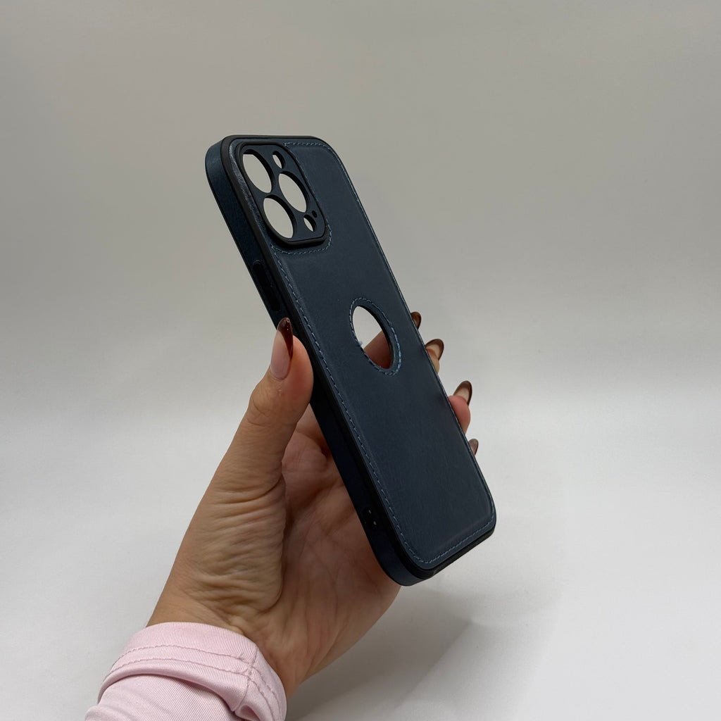 CASE IPHONE 13 PRO MAX TIPO CUERO AZUL