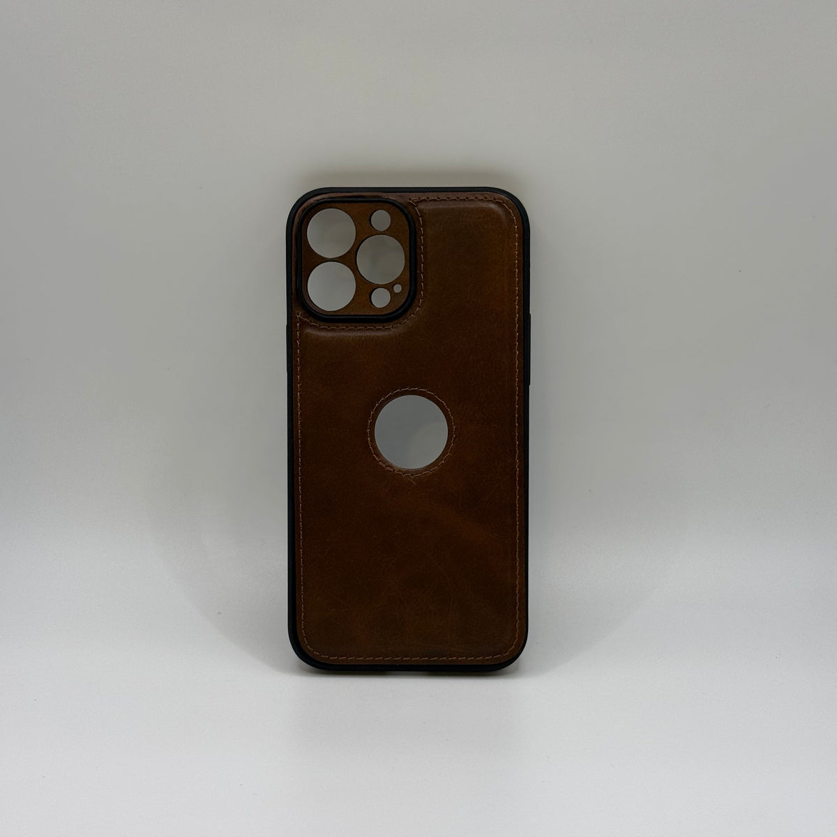 CASE IPHONE 13 PRO MAX TIPO CUERO CAFE