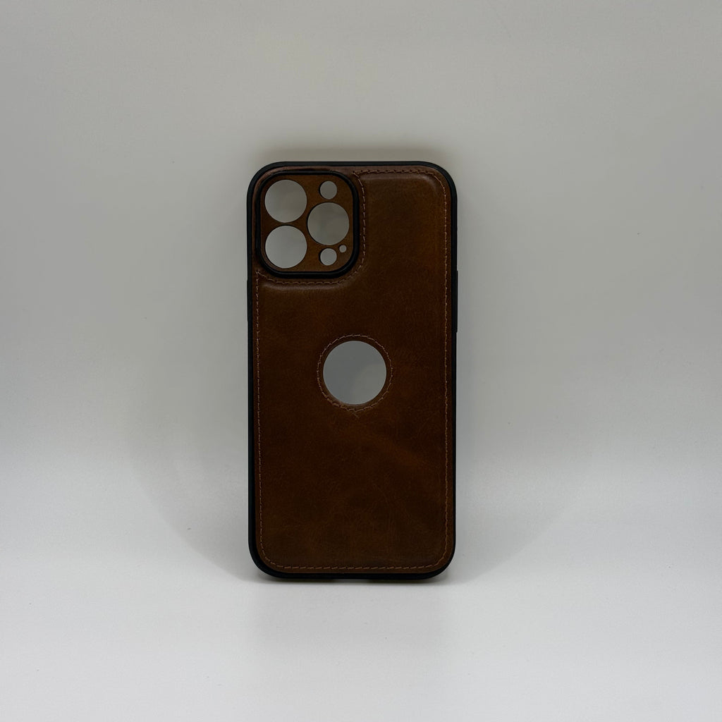 CASE IPHONE 12 PRO MAX TIPO CUERO CAFÉ