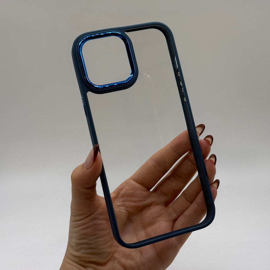 CASE IPHONE 13 PRO MAX BORDE COLOR AZUL