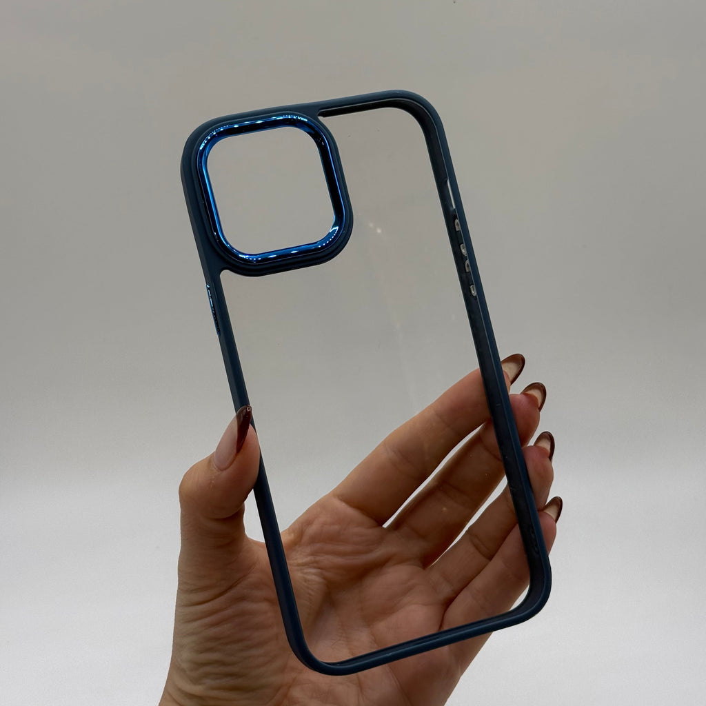 CASE IPHONE 12 PRO MAX BORDE COLOR AZUL
