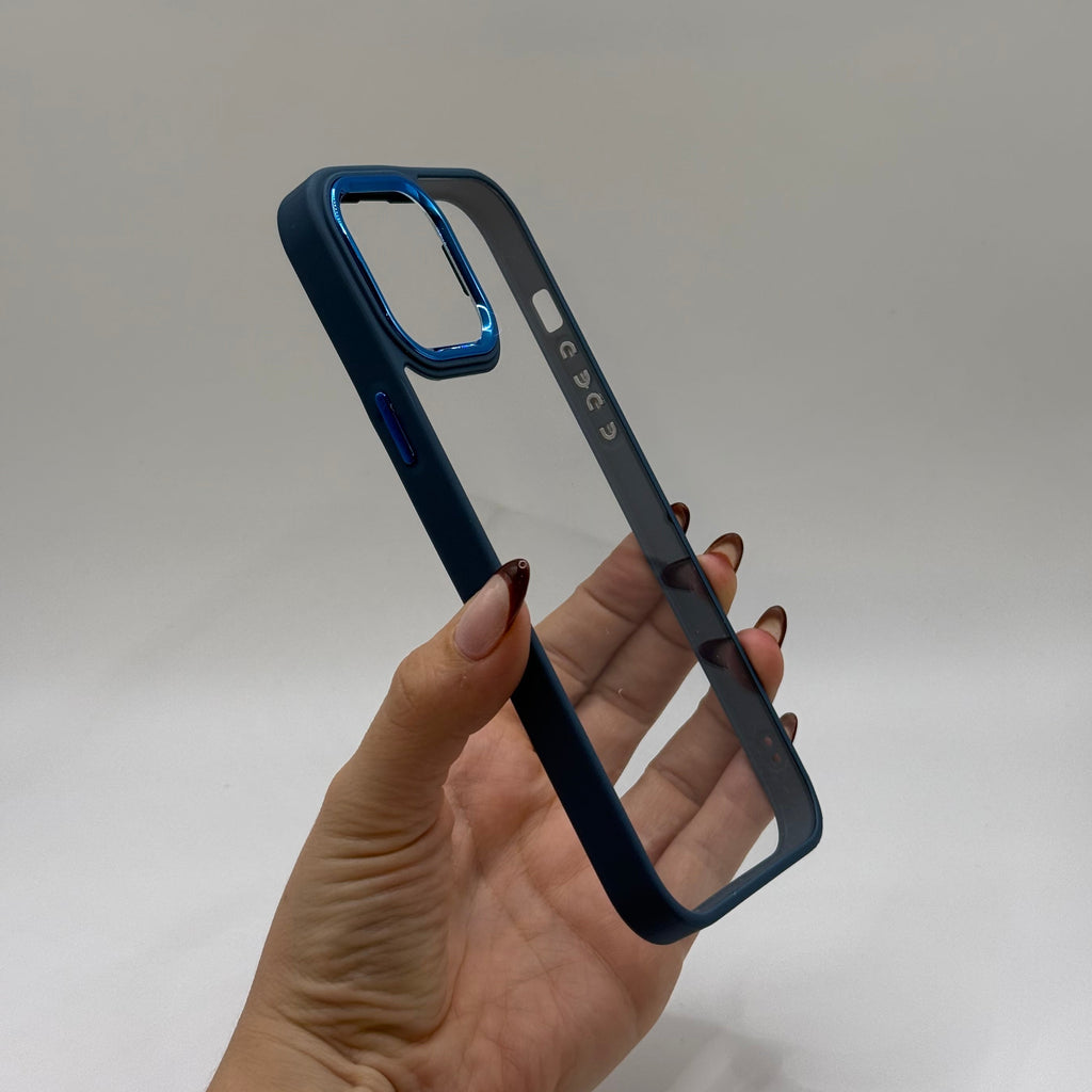 CASE IPHONE 13 PRO MAX BORDE COLOR AZUL
