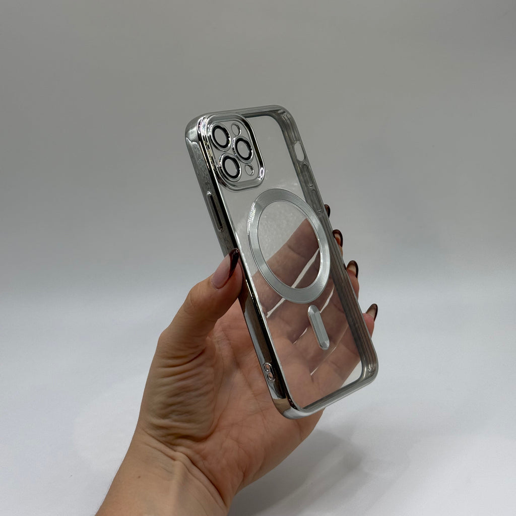 CASE IPHONE 11 PRO BORDE METALIZADO PLATEADO