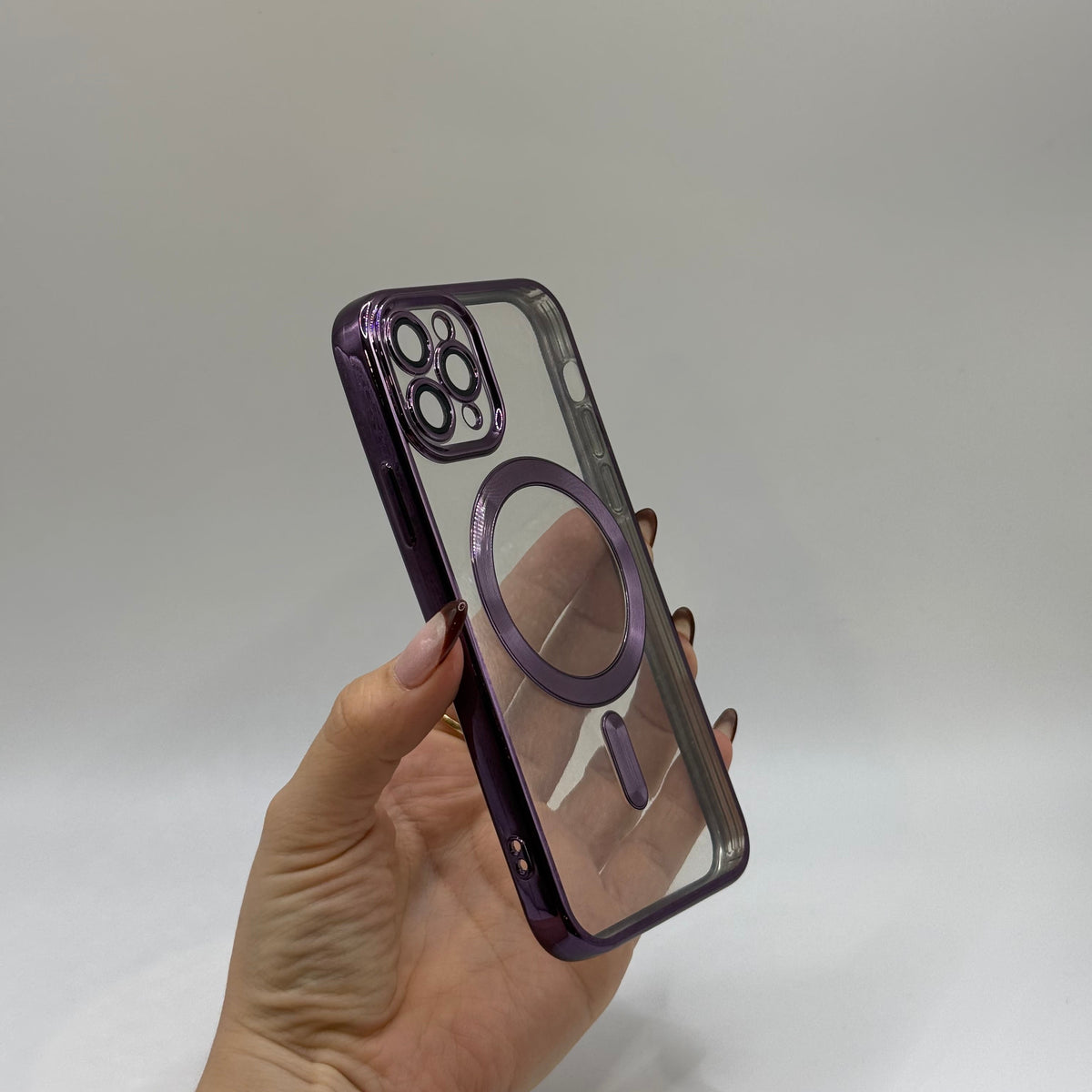 CASE IPHONE 11 PRO BORDE METALIZADO MORADO