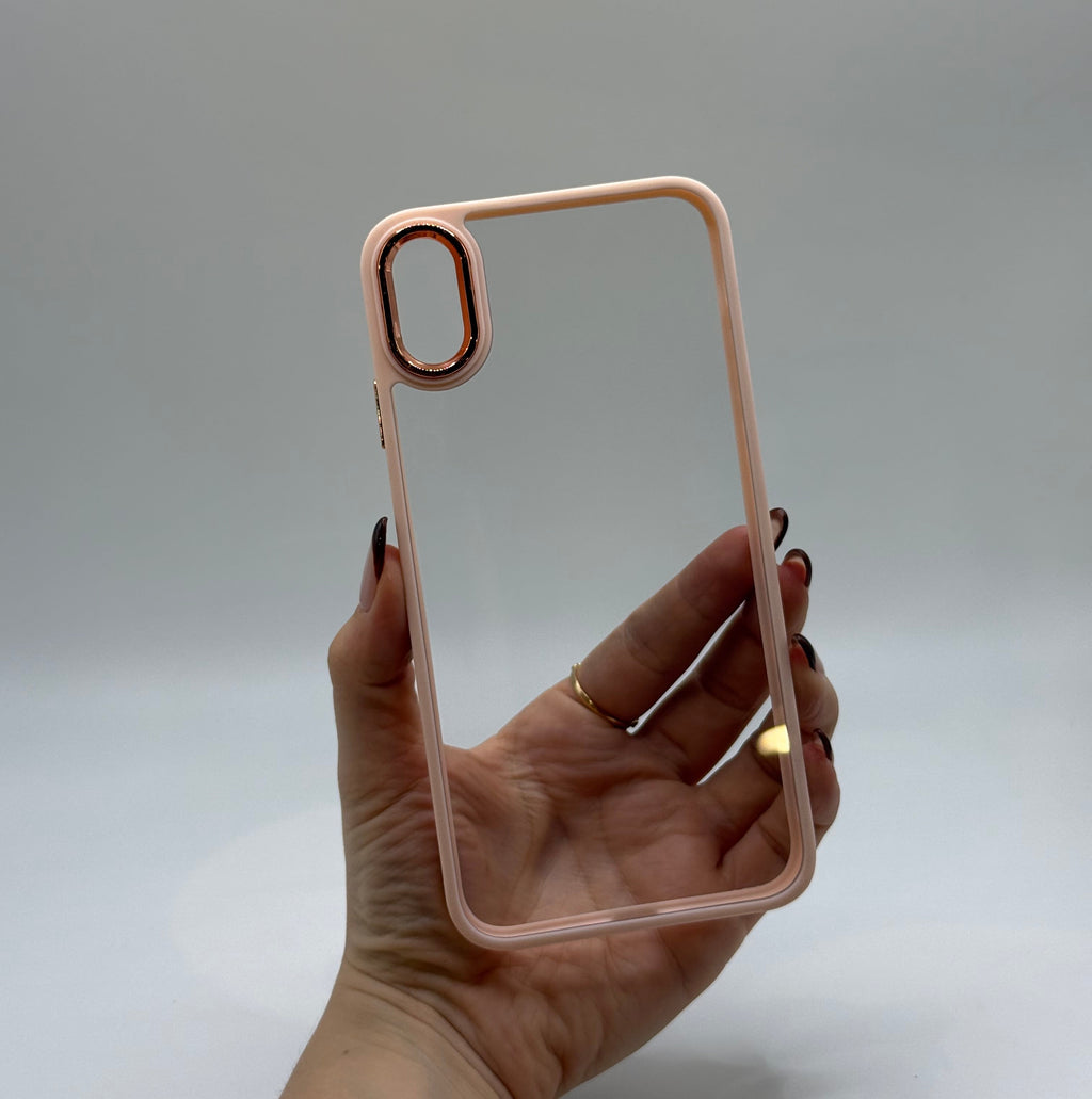 CASE IPHONE XR BORDE COLOR ROSADO