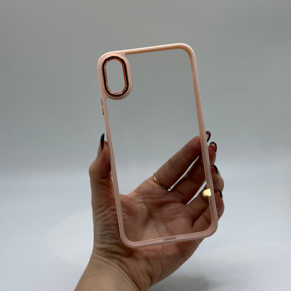 CASE IPHONE XS MAX BORDE COLOR ROSADO