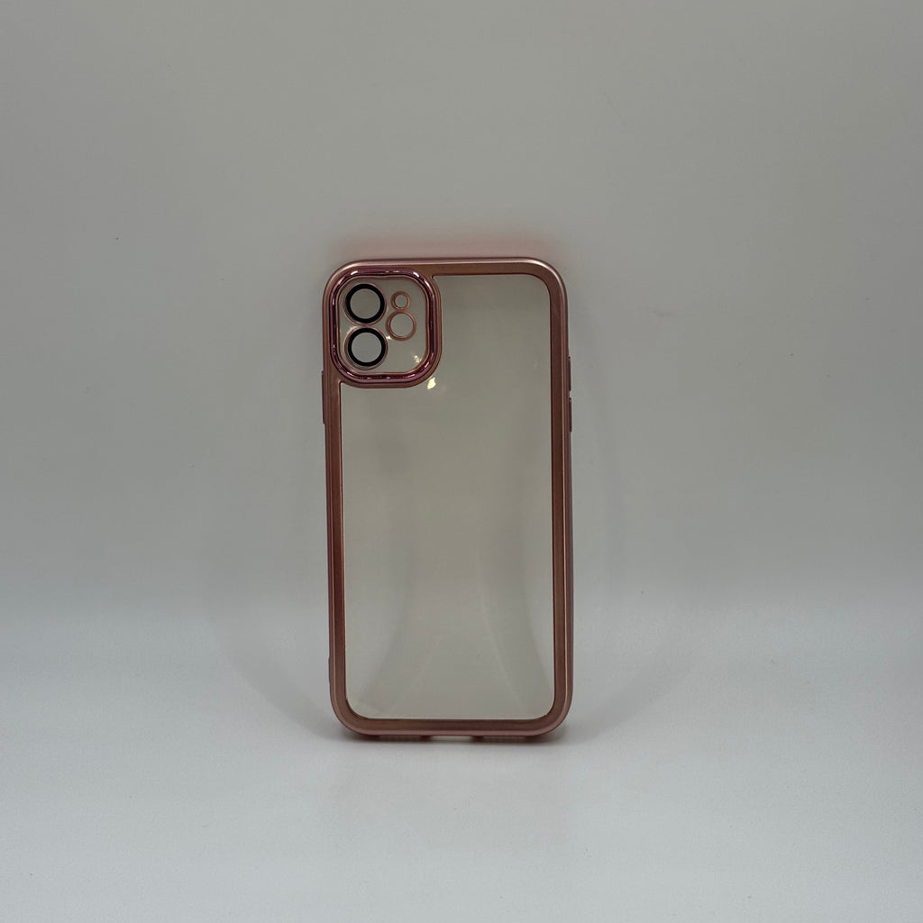 CASE IPHONE 11 BORDE METALIZADO ROSADO