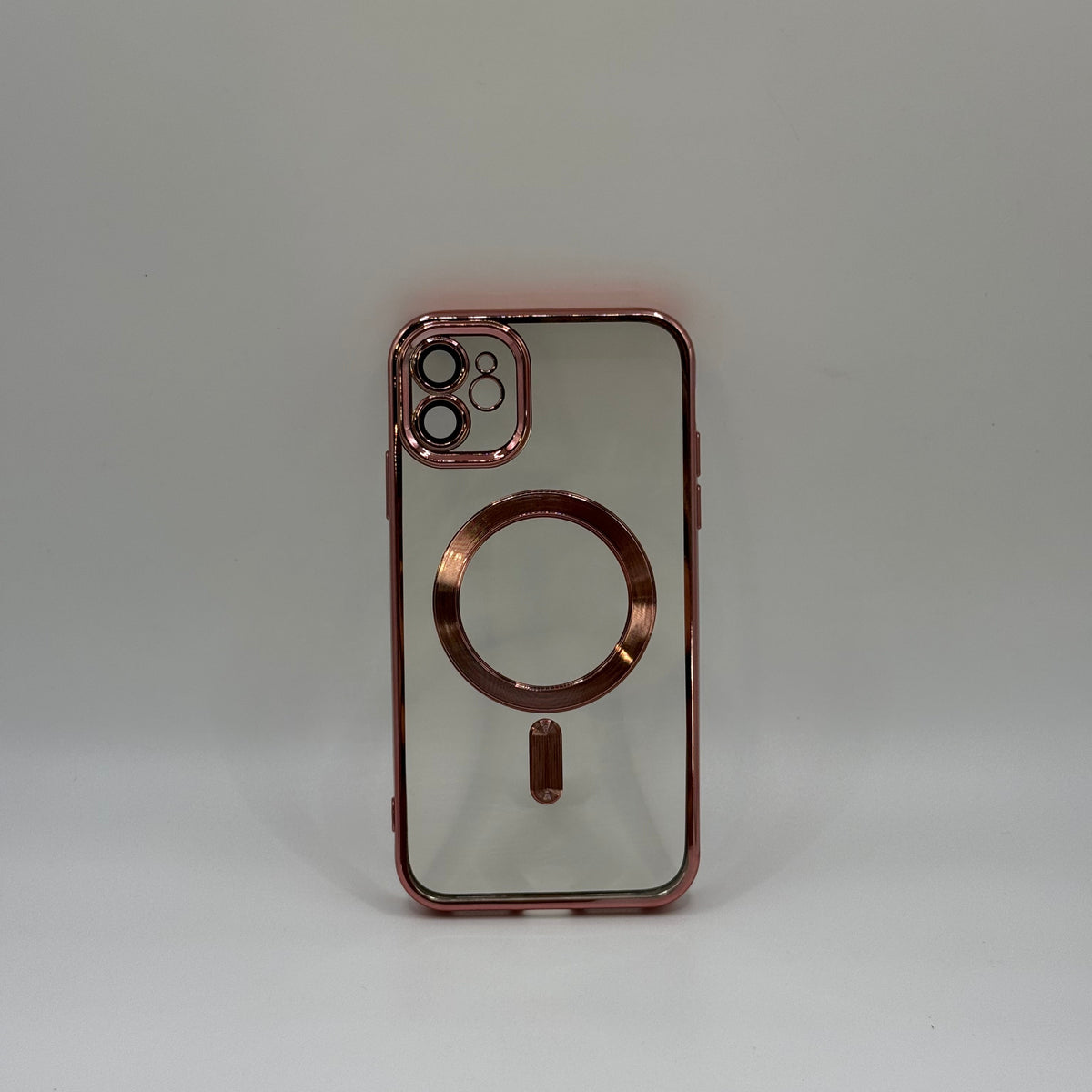 CASE IPHONE 11 BORDE METALIZADO MAGSAFE ROSADO