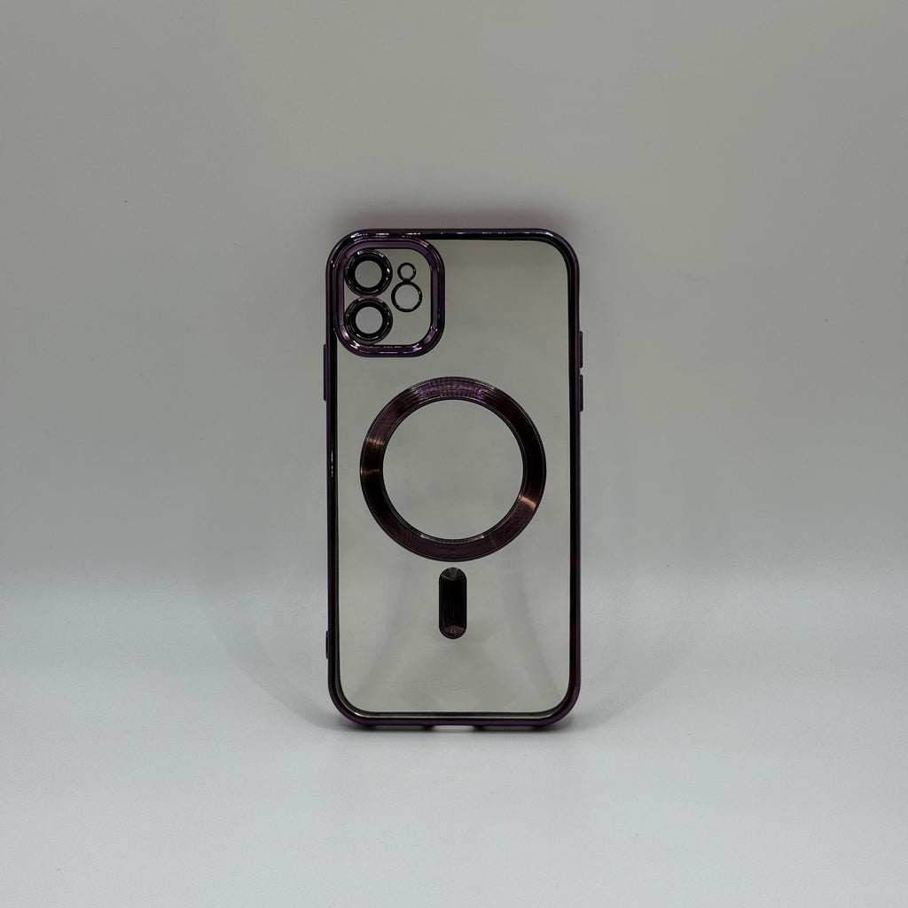 CASE IPHONE 11 BORDE METALIZADO MAGSAFE MORADO