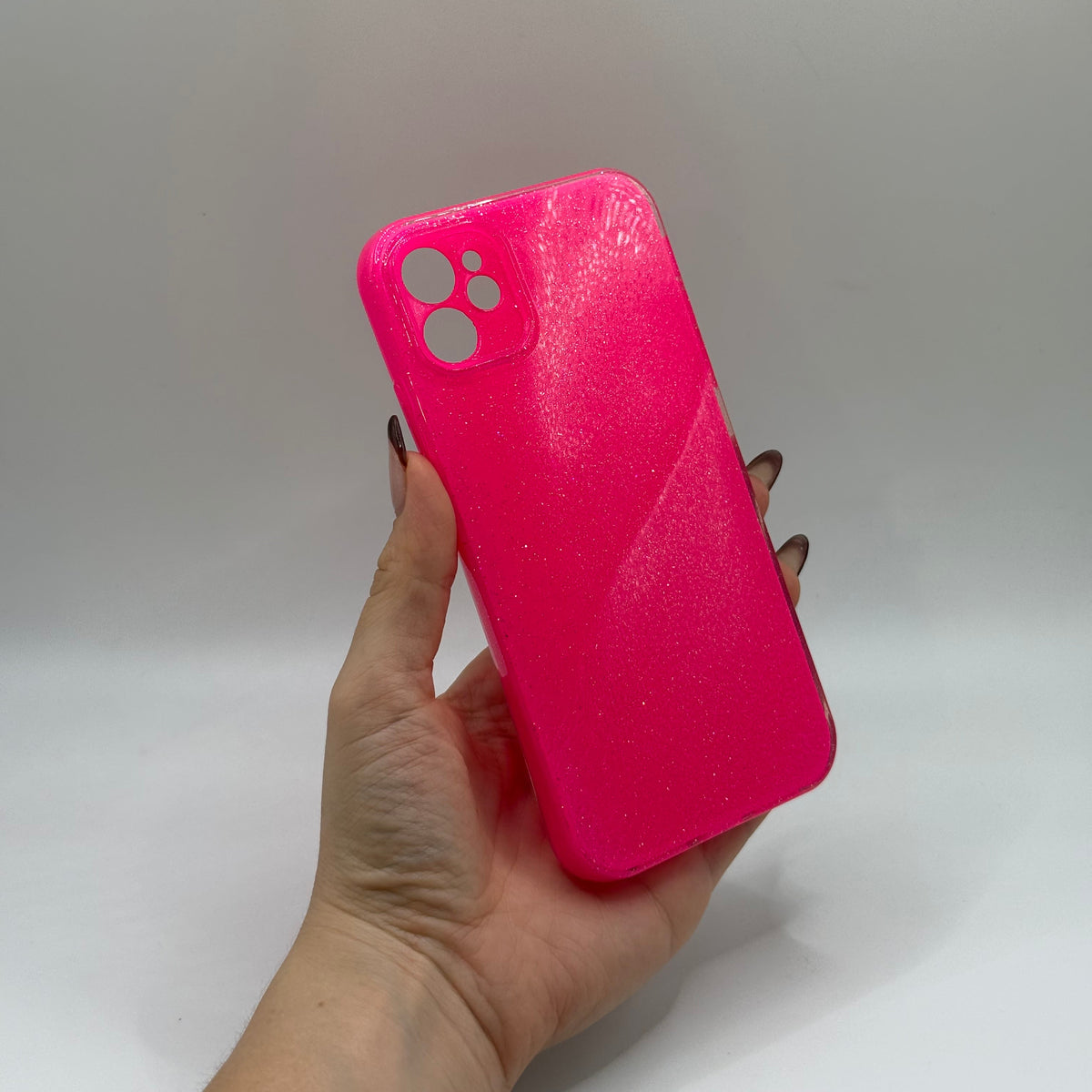 CASE IPHONE 11 DESTELLOS FUCSIA