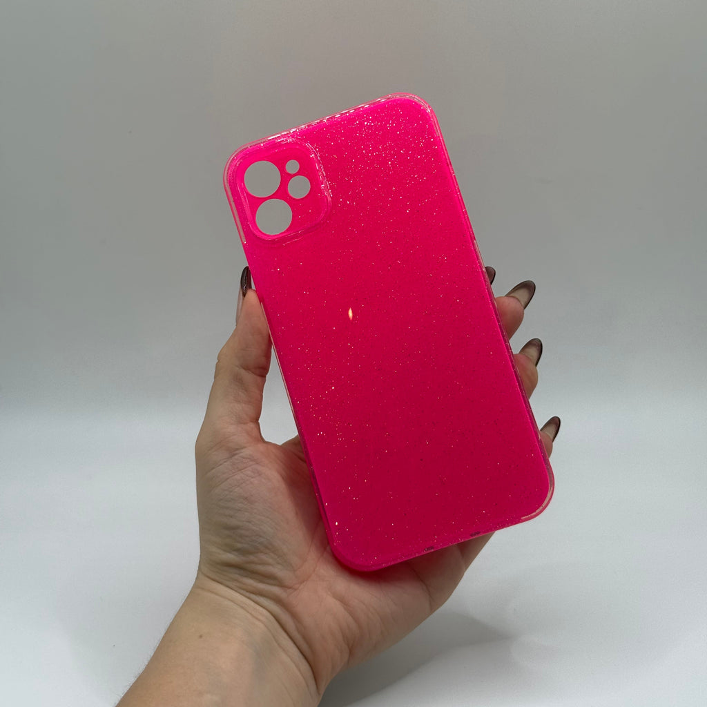 CASE IPHONE 11 DESTELLOS FUCSIA