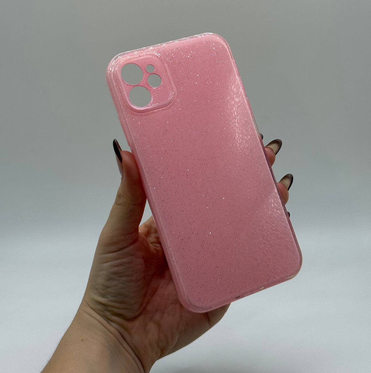 CASE IPHONE 11 DESTELLOS ROSADO
