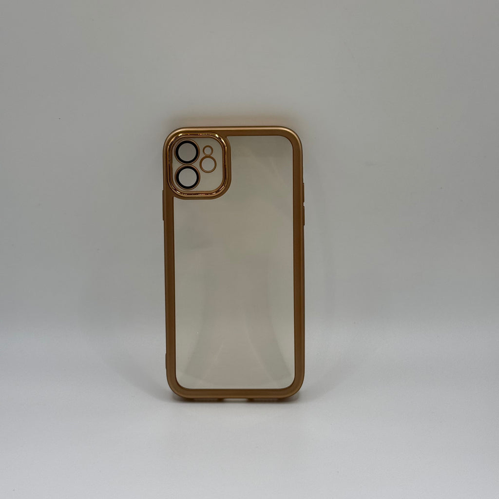 CASE IPHONE 11 BORDE METALIZADO DORADO
