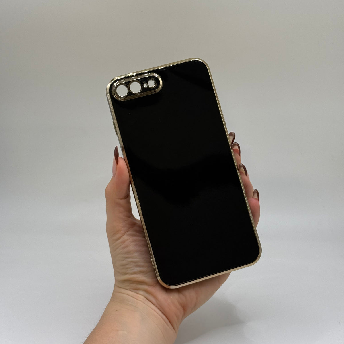CASE IPHONE 7-8 PLUS LUJO NEGRO