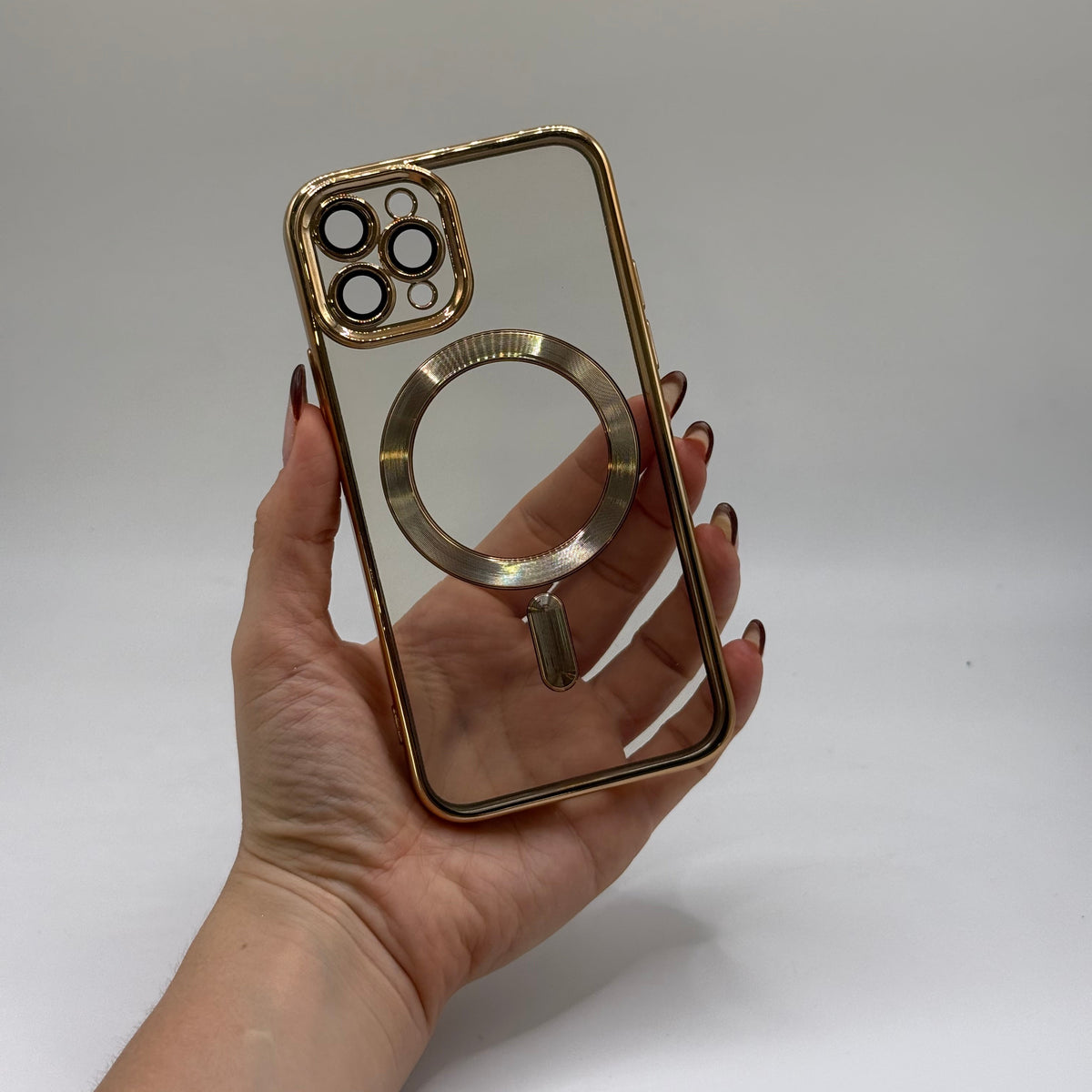 CASE IPHONE 11 PRO BORDE METALIZADO DORADO
