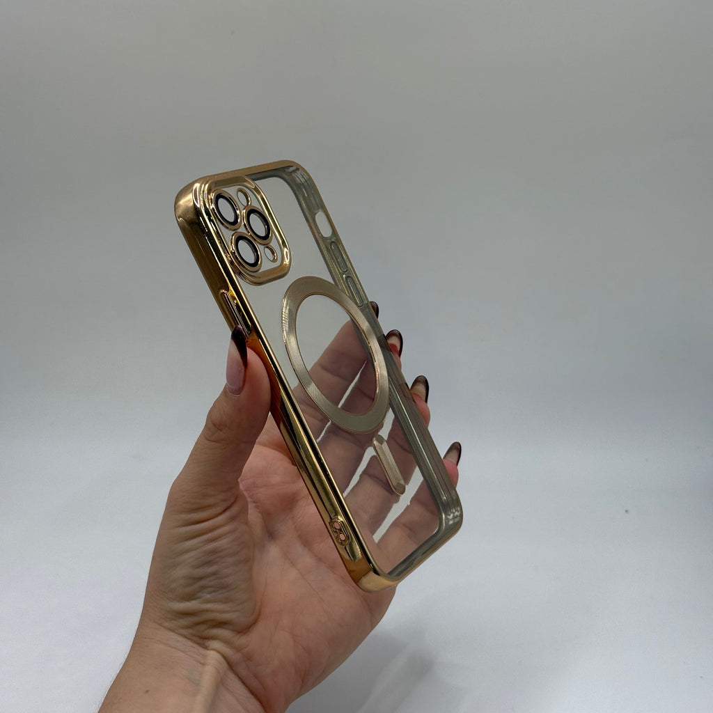 CASE IPHONE 11 PRO BORDE METALIZADO DORADO