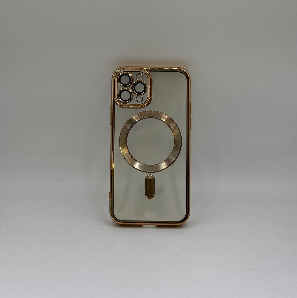CASE IPHONE 11 PRO BORDE METALIZADO DORADO
