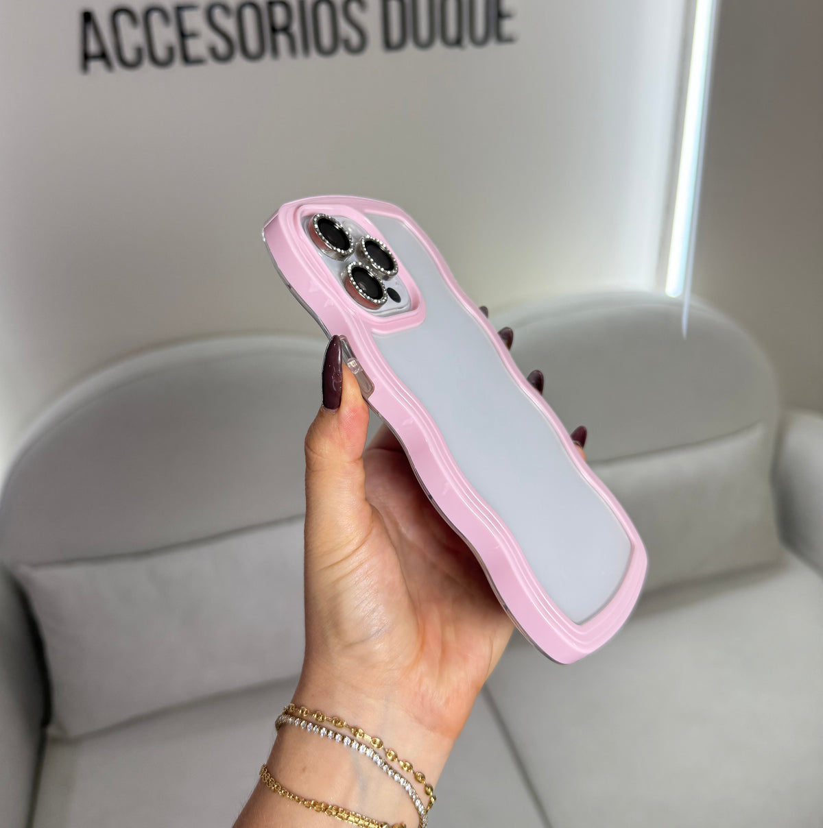 CASE IPHONE 12 -12 PRO NUBE ROSA