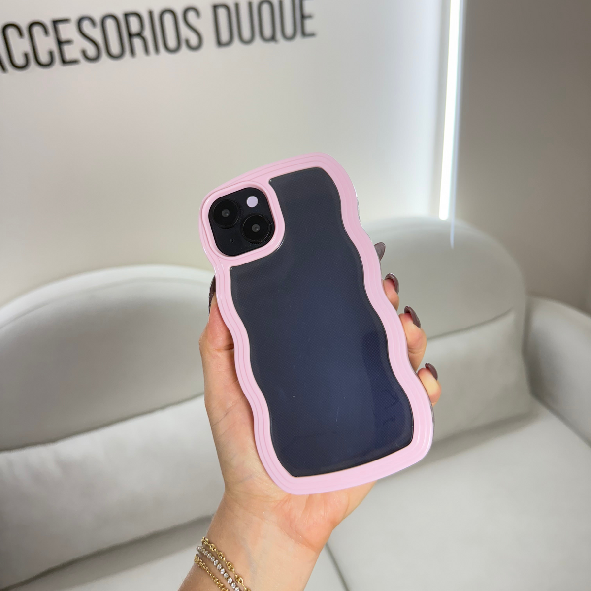 CASE IPHONE 13-14 NUBE ROSADO