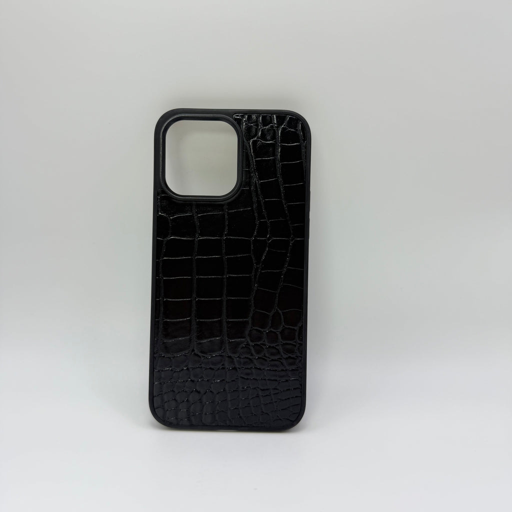 CASE IPHONE 12 -12 PRO COCODRILO NEGRO