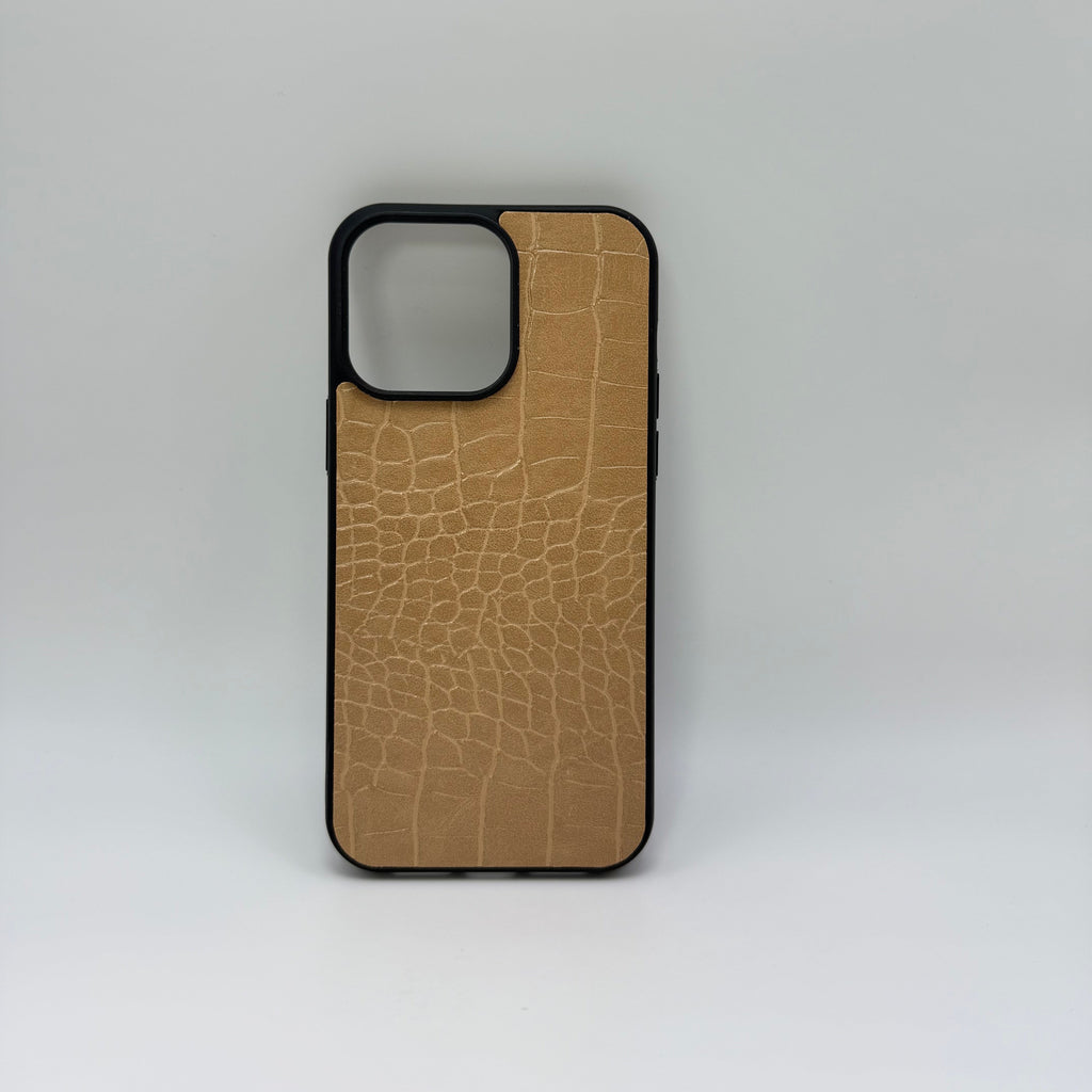 CASE IPHONE 14 PLUS COCODRILO BEIGE