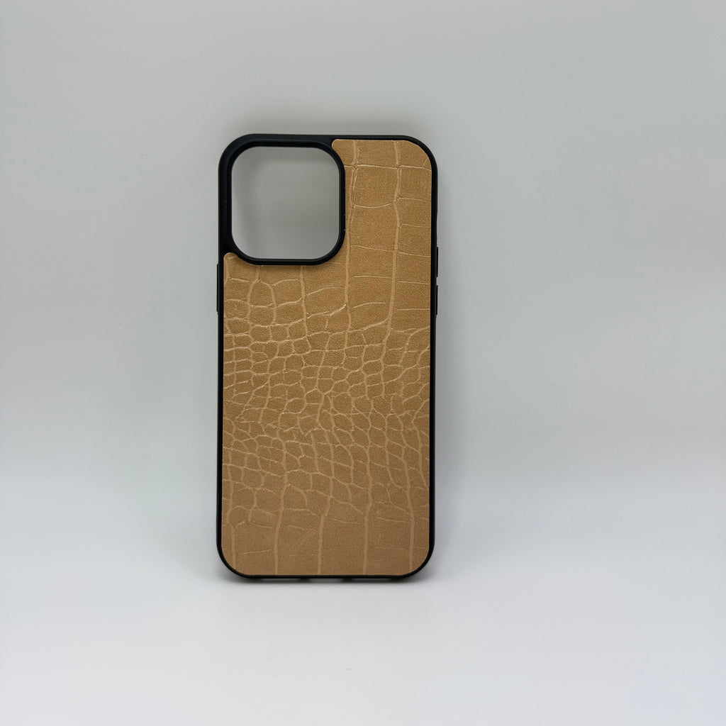 CASE IPHONE 14 PRO COCODRILO BEIGE