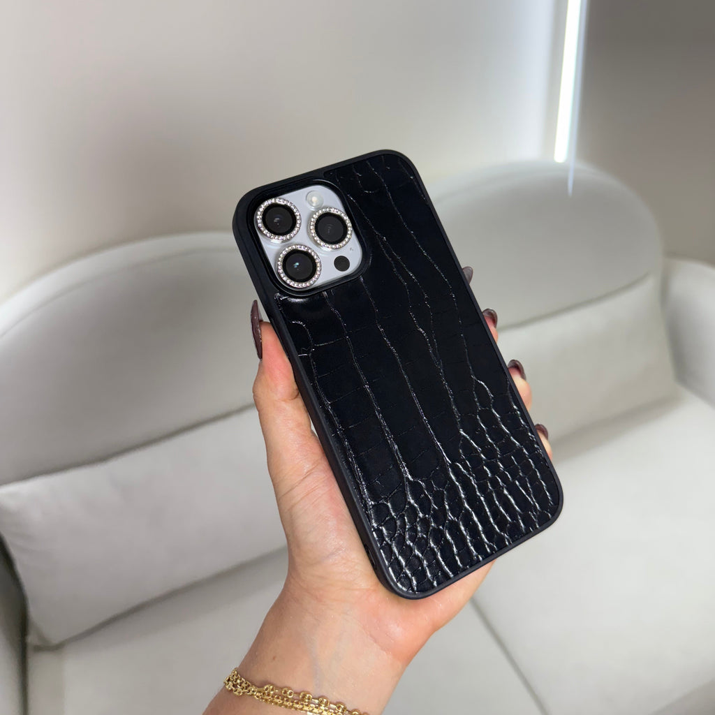 CASE IPHONE 15 PRO COCODRILO NEGRO