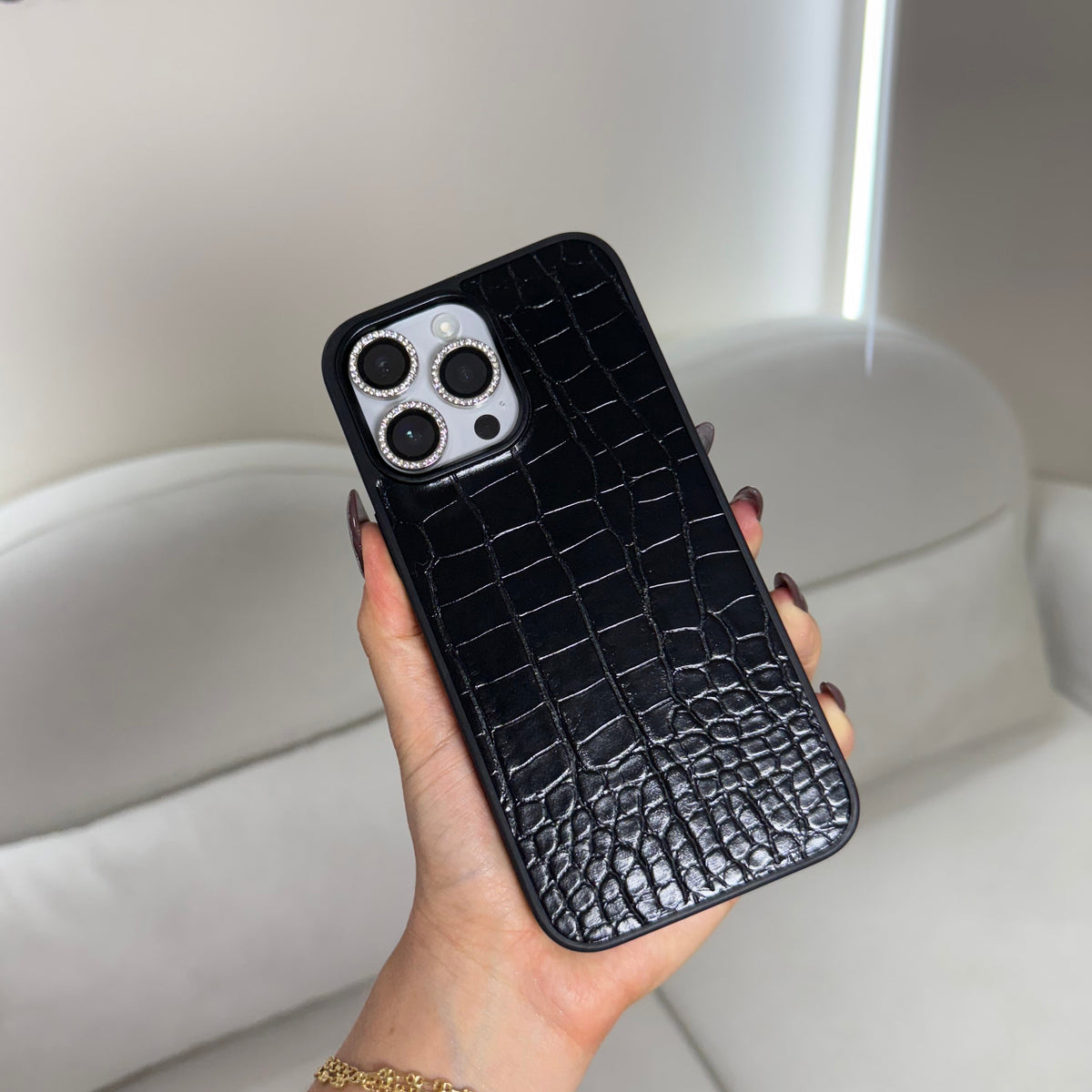CASE IPHONE 13 PRO COCODRILO NEGRO
