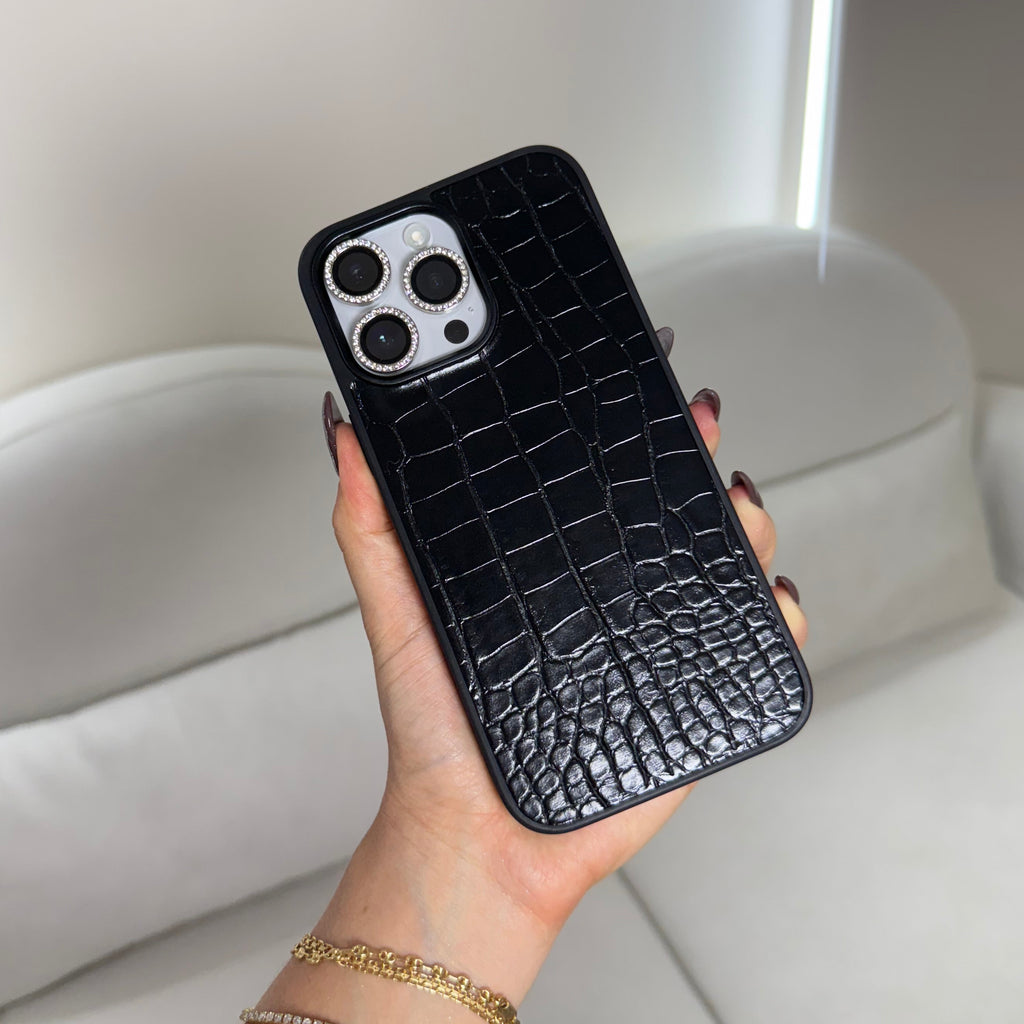 CASE IPHONE 16 PRO COCODRILO NEGRO