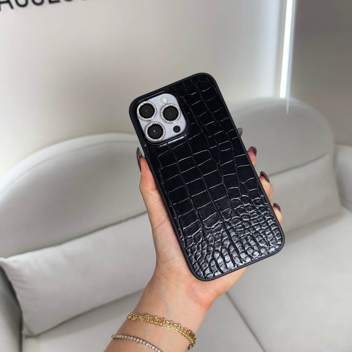 CASE IPHONE 14 PRO MAX COCODRILO NEGRO